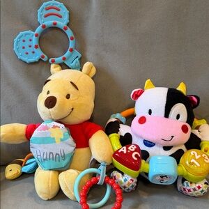 Set of 2 - Winnie the Pooh Car Seat/Stroller Toy & VTech Interactive Toy 🚭